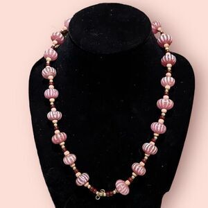 Gorgeous Handcrafted Lampwork Candy Bead Necklace